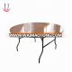 Modern 72" Big Wooden Top Quality Folding Dining Table Design Banquet Round Table